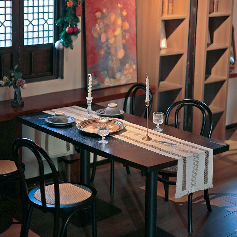 

American Retro Cotton and Linen Decorative Cloth Log Style Dining Table Three twine 30*120cm