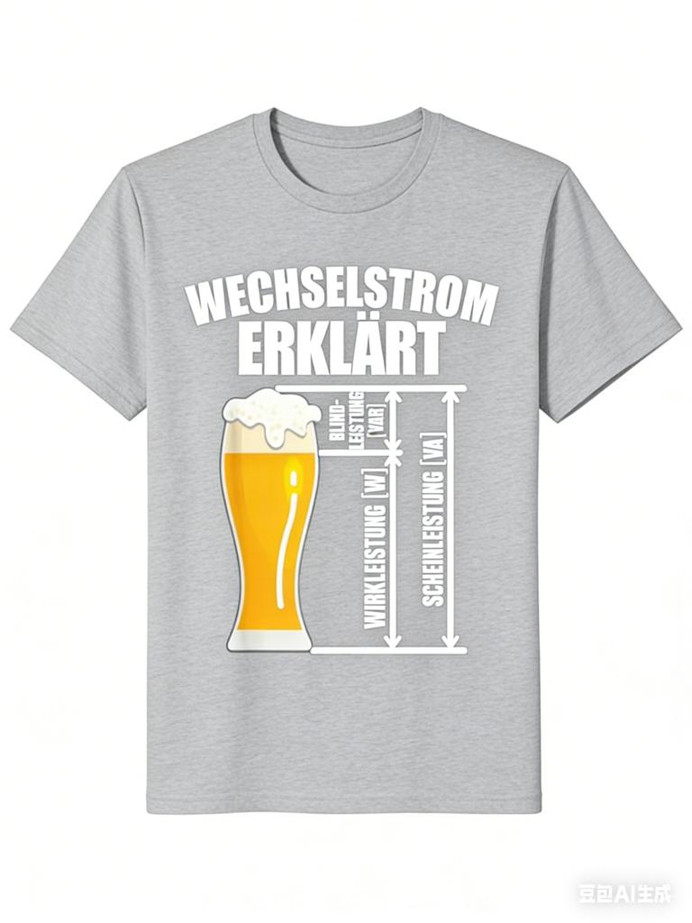 Beer Mug for Adults and Children Used To Explain AC Retro Industrial Style Fun Pure Cotton Versatile Tshirt
