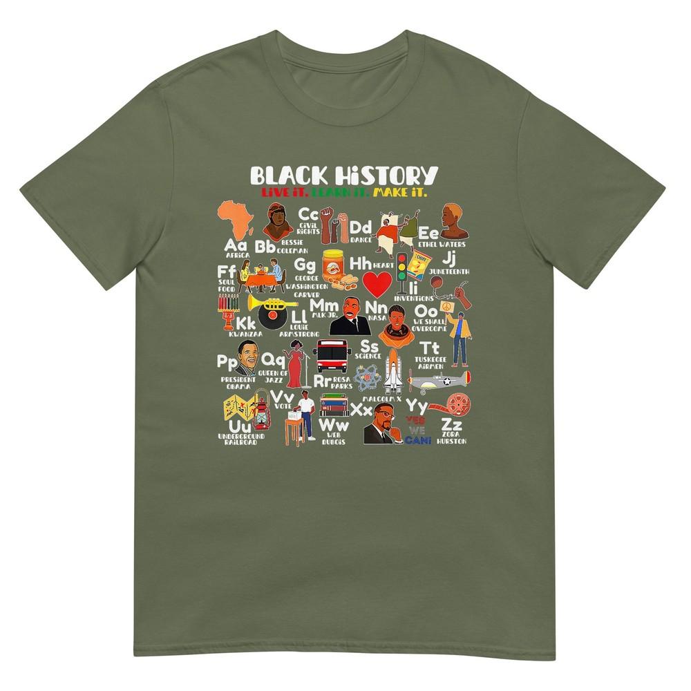 Abcs Of Black History Month Pride Live It Learn It Teacher TShirt