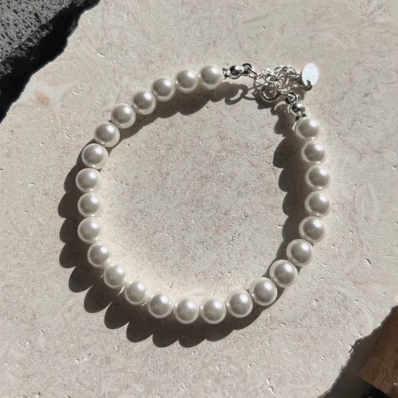 KIETIMOOR White Pearl Bracelet 6mm (Silver925) White Pearl Bracelet Silver