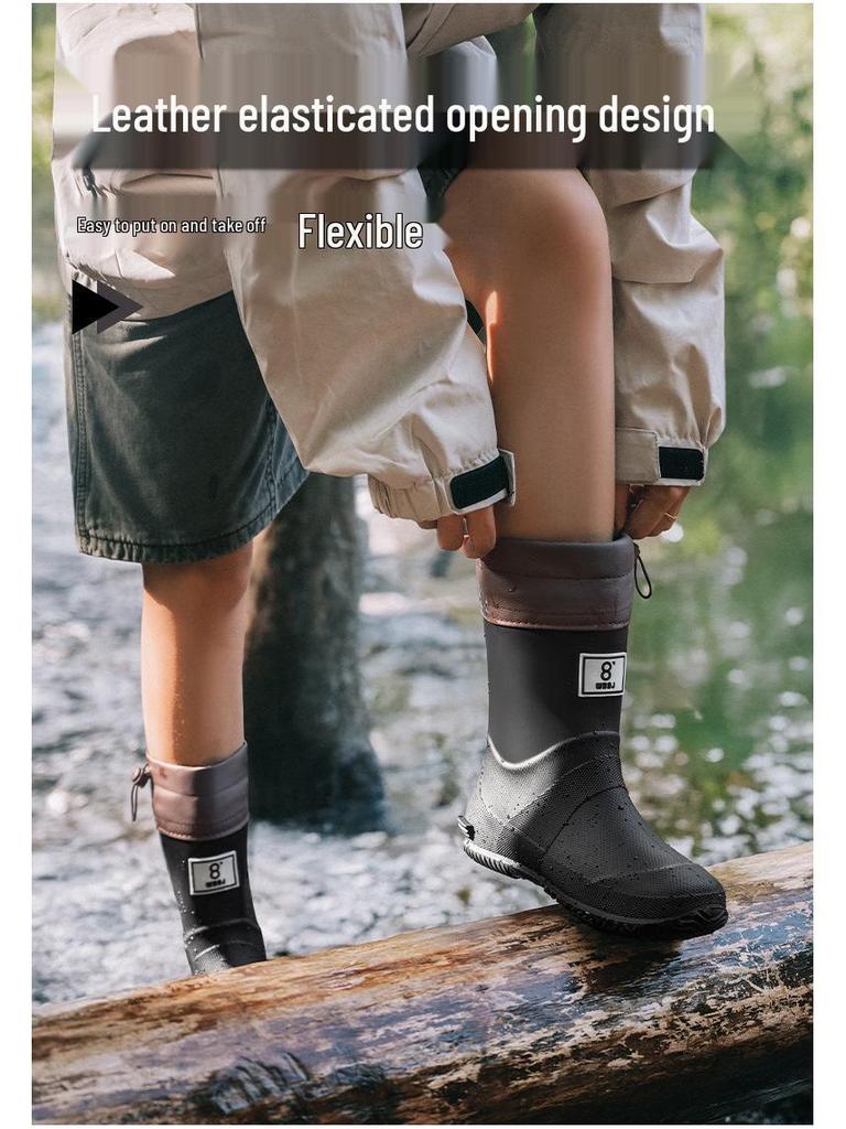 Kinder Wasserdichte Rutschfeste Regenstiefel für Jungen und Mädchen - Leicht, Faltbar, Perfekt für Grundschüler.