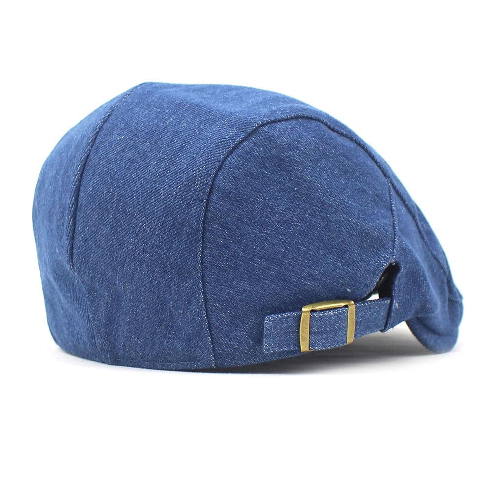 Washed denim hat men's and women's fashion denim beret cap forward hat