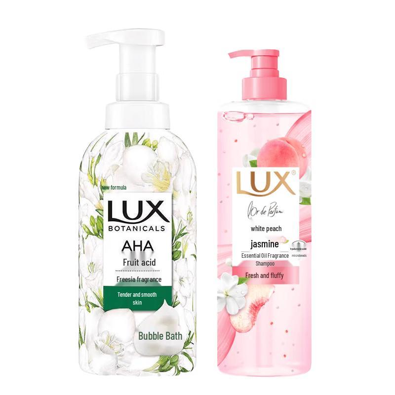 LUX Freesia Shower Gel & White Peach Jasmine Shampoo Set