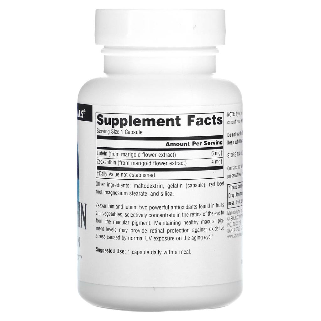 Source Naturals Zeaxanthin with Lutein, 10 Mg, 60 Capsules
