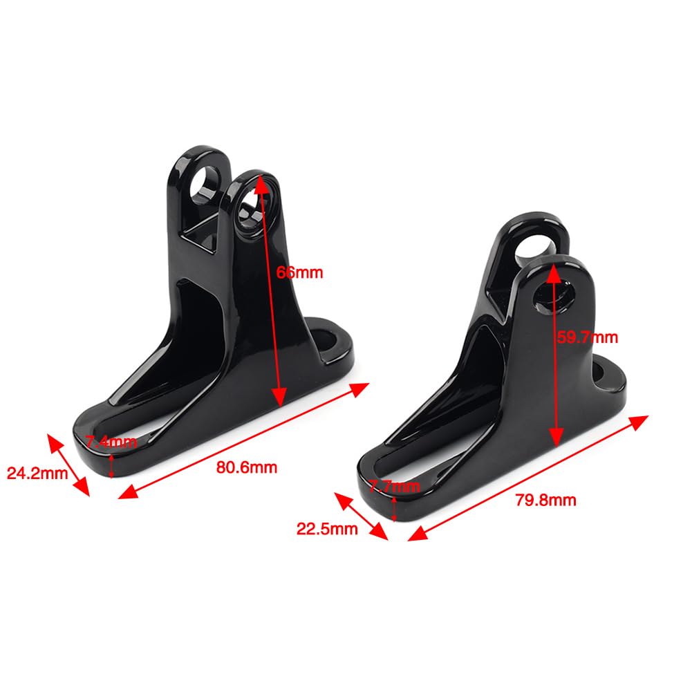GZYF Rear Foot Pegs Passenger Mini Mount Kit Aluminum Black for Harley Touring Models 1993+
