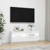 Vidaxl Szafka Tv Z Oświetleniem Led, Biel Z Połyskiem, 100X35X40 Cm