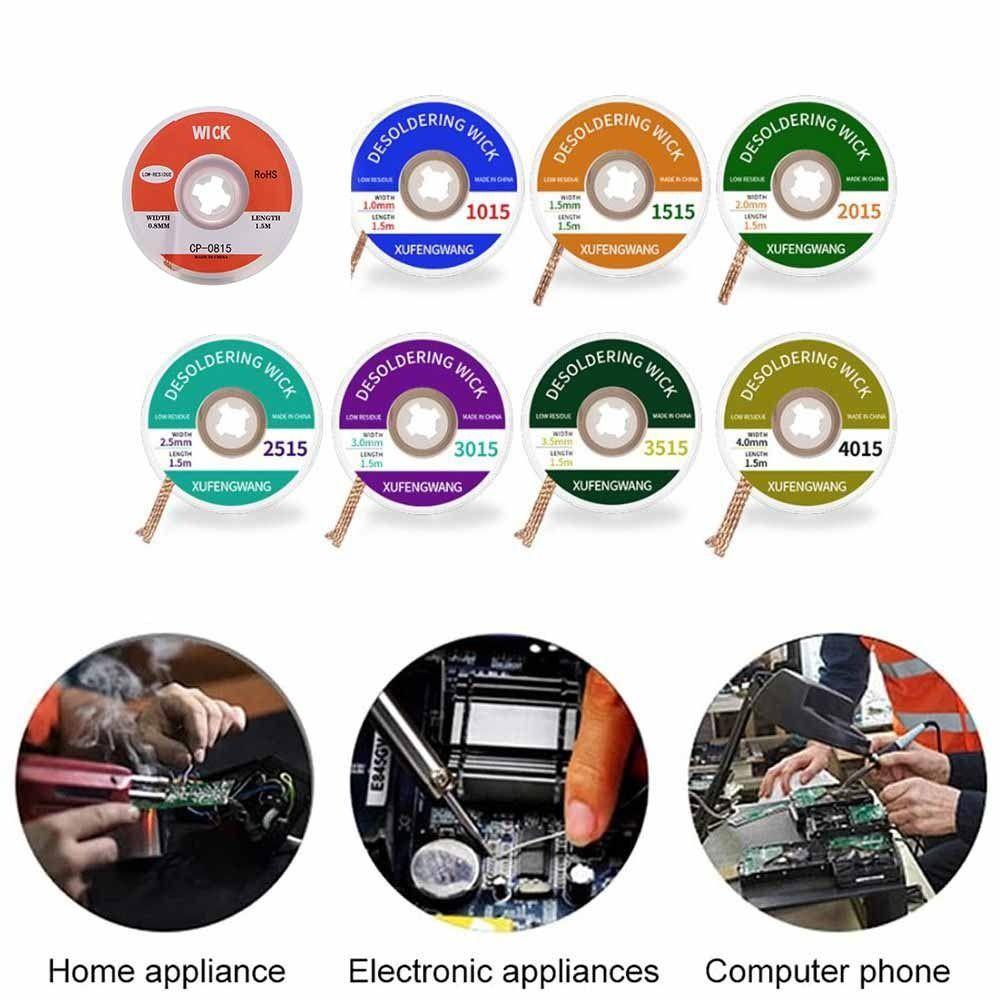Tin Sucker Desoldering Braid Wick Wire Tin Removal Low Residue Solder Remover  Soldering