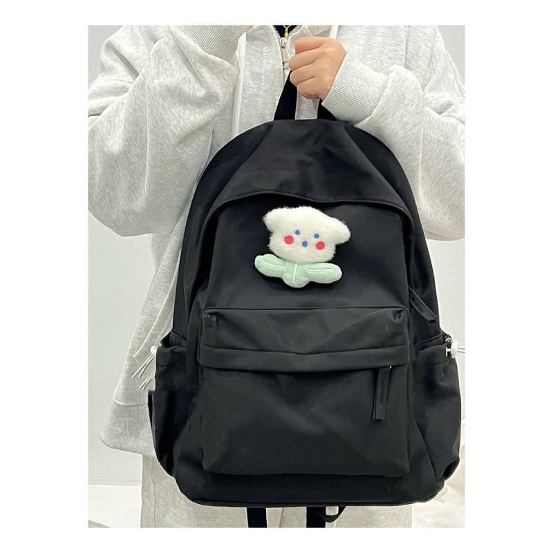 Solidcolor Minimalist Backpack Students Middle Schoolers Laptop Bag Unisex Gift