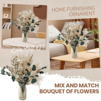 45pcs Dried Flower Bouquet, Natural Mix And Decoration, High-end Living Room Decoration