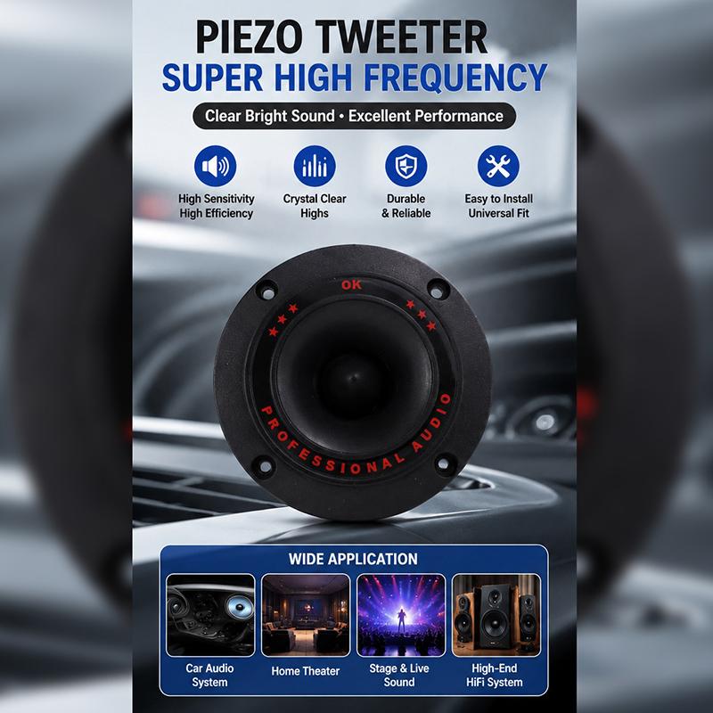 1Pcs Piezoelectric Tweeter 3" Audio Speaker Treble Ceramic Piezo Loudspeaker Pa/Dj Tweeters Replacement Home Subwoofer Stage