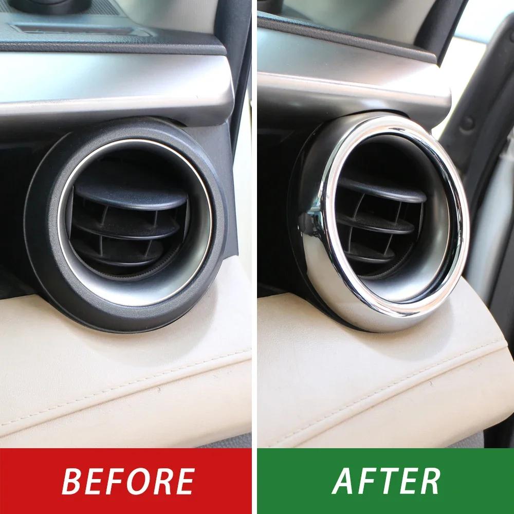 For Toyota RAV4 Rav 4 2013 - 2019 AC Air Vent Cover Ring 2Pcs Air Conditioning Outlet Sticker Decoration Frame Trim Accessories
