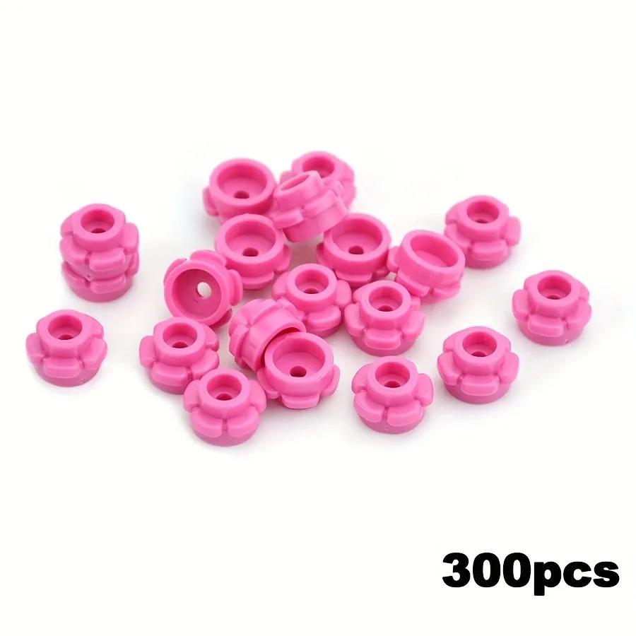 300PCS Round 1x1 featuring Flower MOC Construction Bricks Works With 24866 Set Plate 5 Petals Brick Particle Learning Playthings Kid Gift Idea