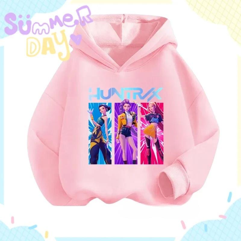 Kpop Demon Hunters Anime Girls Hoodie Cartoon Printed Casual Warm Comfortable Autumn Winter Hoodies