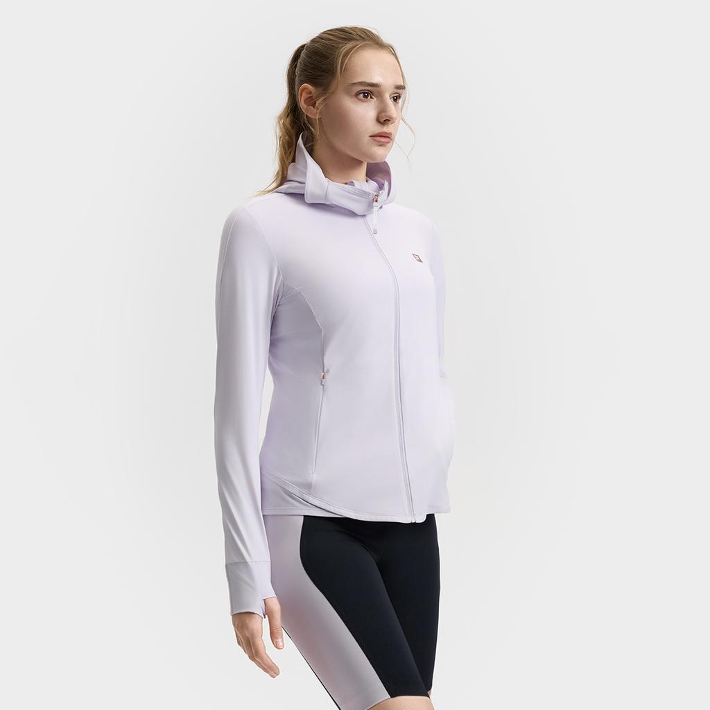 FILA Fitness Vitality Girl Slim Fit Casual Versatile Hooded Long Sleeve Knit Top Women tops Fairy-Purple A11W521505F-VT
