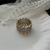 Contrasting Color Ring Light Luxury Simple Niche Design Medium Antique Lace Retro Light Jewelry Zircon Ring