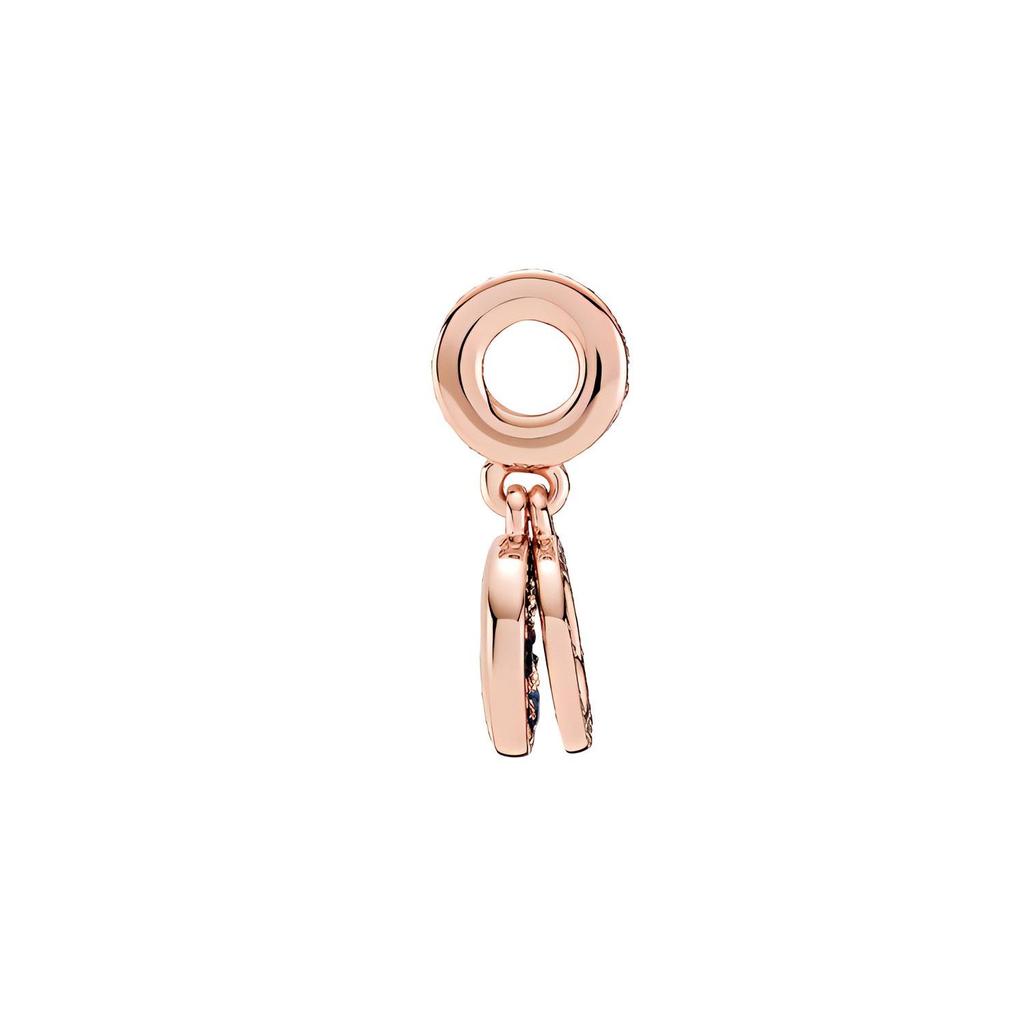 Pandora Radiant Blue Double Charm Pendant Unisex Jewelry Rose-Gold 789186C01
