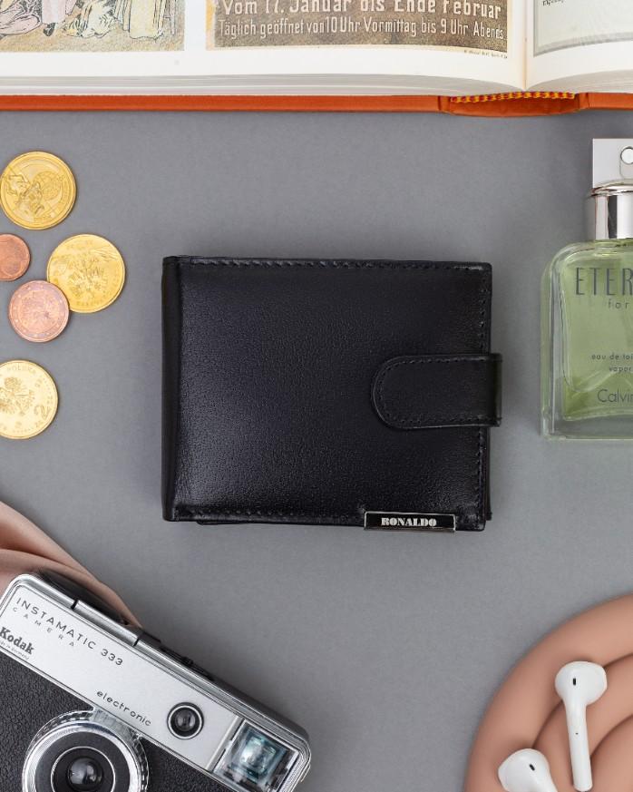 Men's Leather Wallet RM-05L-BCF-BP-9540 Black