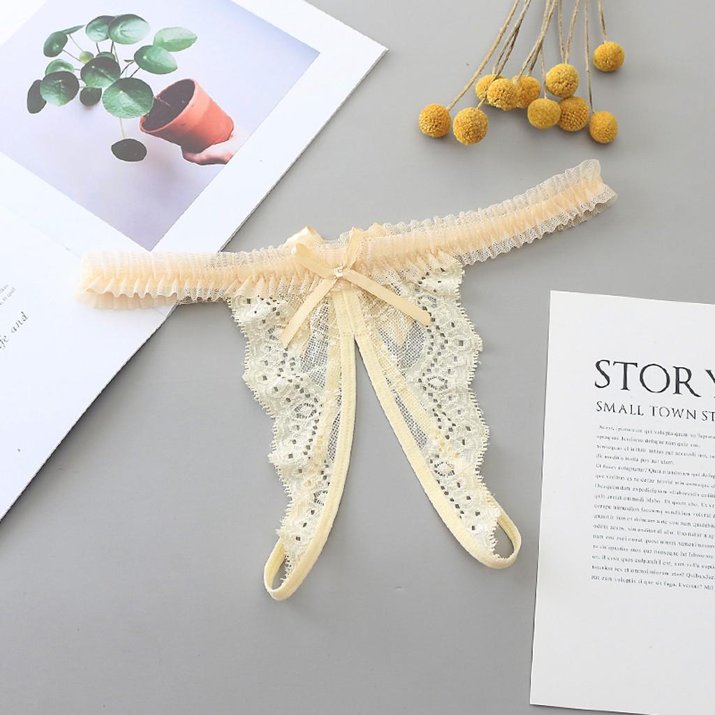 Panties For Women Plus Size Lace Open Thong Panties G-Pants Lingerie Pajamas Sexy Panties For Women Female Underwear