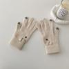 Knitting Gloves Five Finger Cycling Driving Gloves Full Finger Mittens  Winter