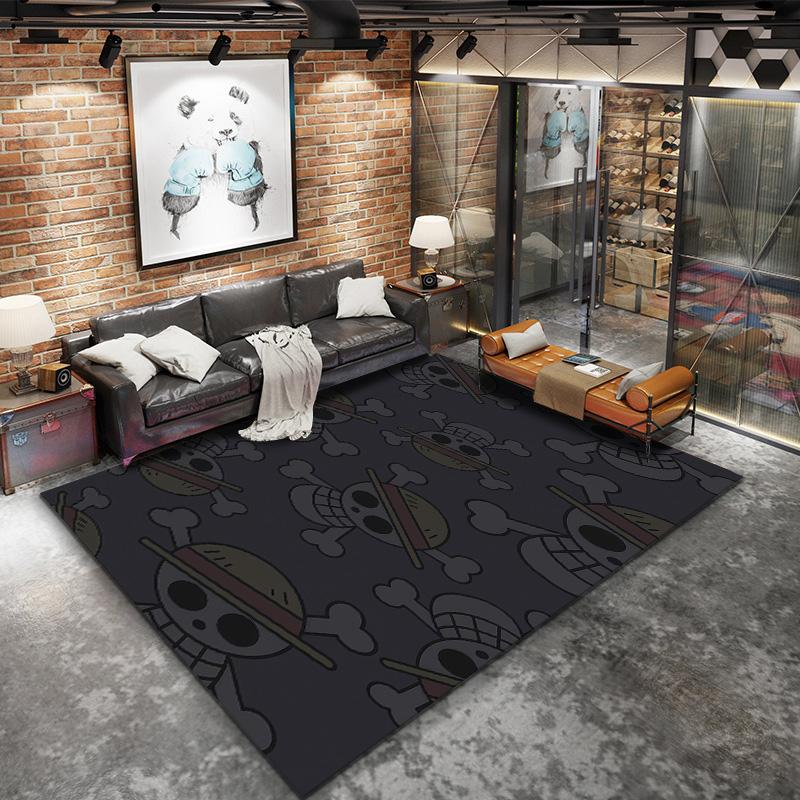 One Piece Straw Hat Pirates Carpet Rug For Living Room Bedroom Home Sofa Decoration,kids Play Nonslip Floor Mat