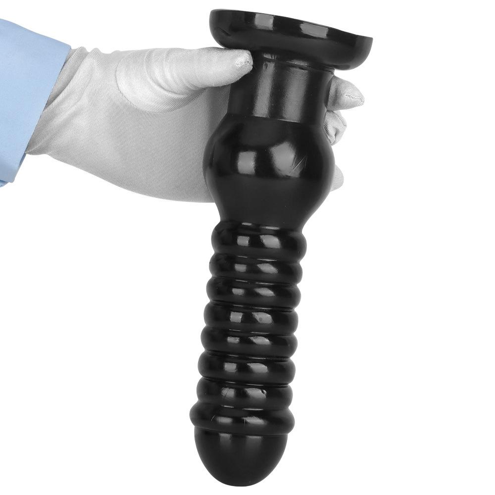 24.5cm Black PVC Beaded Dildo Masturbator Butt Plug Anal Dilator Sex Toy Realistic Dick Big Penis