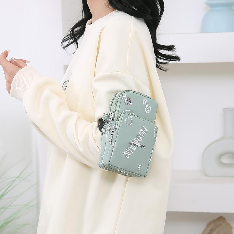 Mini-Crossbody-Handytasche für Damen – Leichter, wasserabweisender Nylonstoff mit Kartenfächern und Münzfach, Verstellbarer Riemen