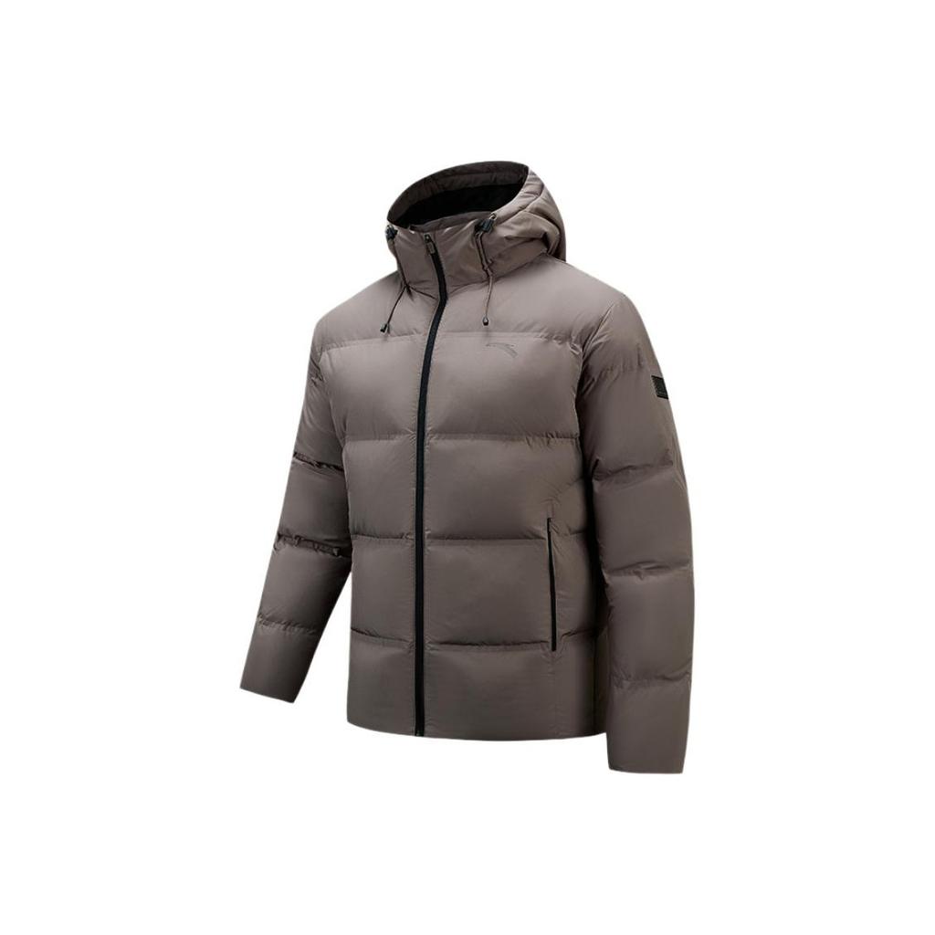 Anta Training Series Zipper Solid Color Hooded Comfortable Versatile Warm Casual Simple Down Jacket Men Outerwear 952547913-2