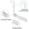 2 Pack Over the Door Hooks Hanger  Sturdy Foldable Drying Rack for Clothes  Coats  and Towels  White