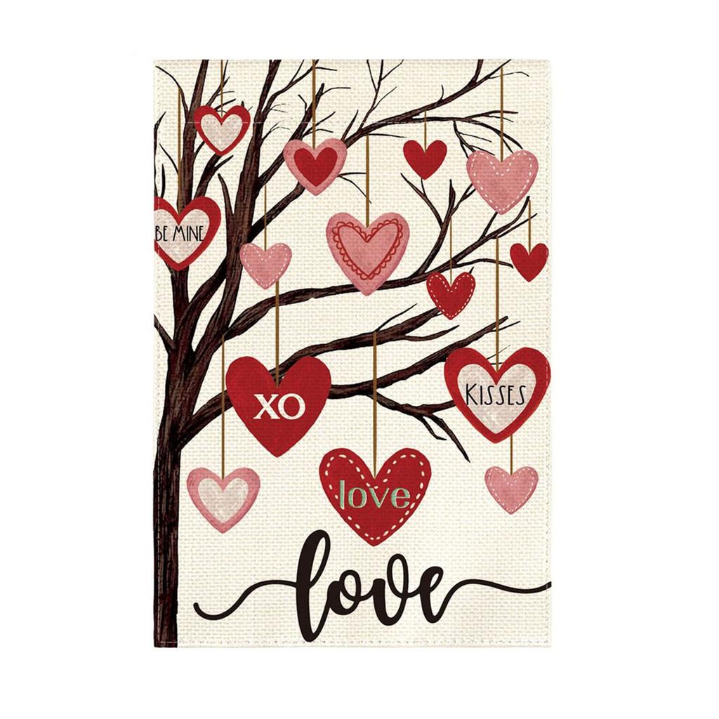 Valentine's Day Garden Flag Outdoor Date Party Decoration Flag Love Print House Door Welcome Flag
