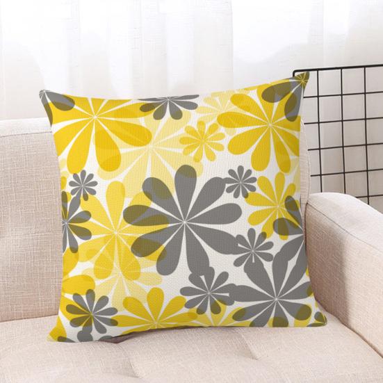 45x45CM Modern Square Pillow Shams Flower Pattern Pillowcase Hidden Zipper Closure Sofa Cushion Cover Home Bedroom Bedding Decoration