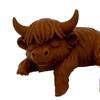 Cute Highland Cow Monitor Statue 3D Printed Farm Cow Screen Topper Figurine Funny Computer Monitor Accessories for Home Office Shelf Decor