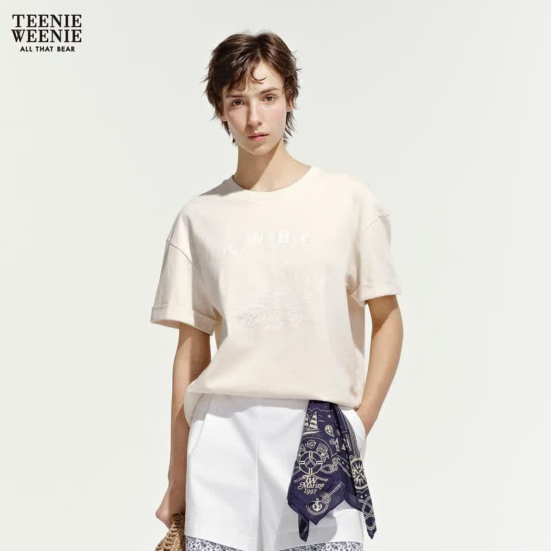 

Teenie Weenie Women s Round Neck Short Sleeve T-shirt L