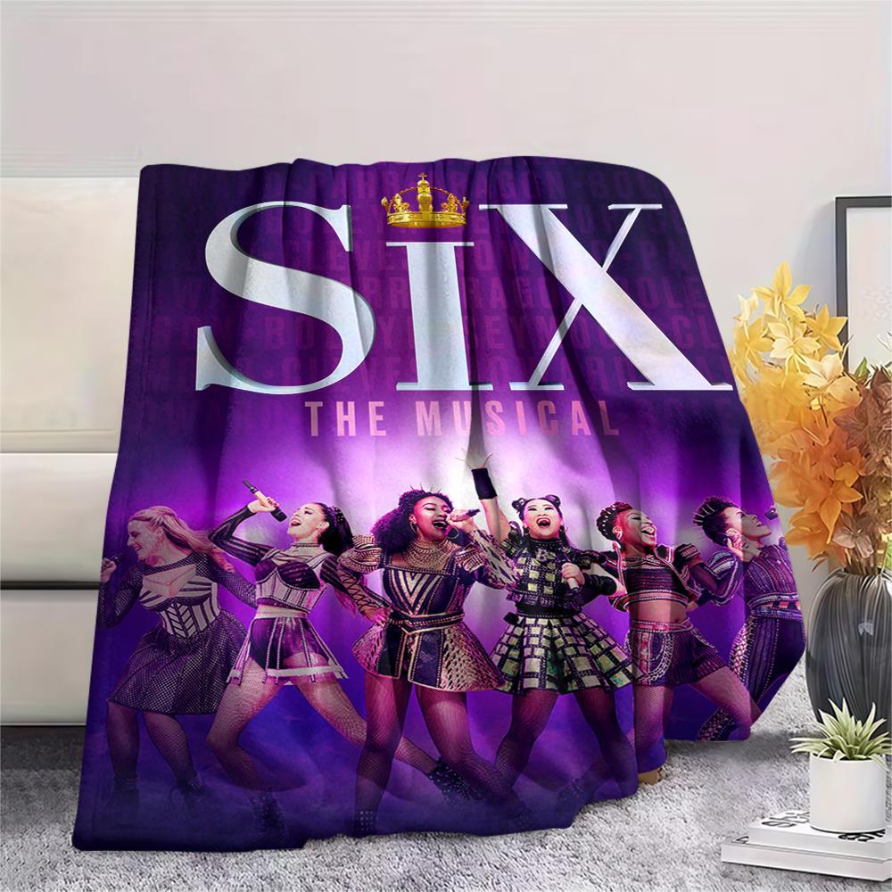 1PC SIX the Musical Print Flannel Blanket, High quality Comfortable for All Seasons, Home Decor, Warmth and Comfort, Perfect for Christmas Gifts164