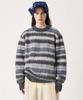 GOLDEN SUNSHINE Wool Stripe Boucle Knit_Grey