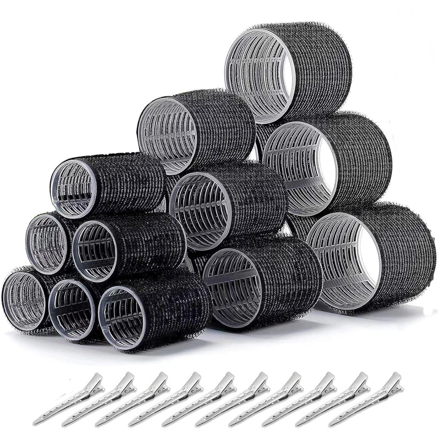 

28 шт./набор самоклеящихся бигуди для волос без нагрева, бигуди без нагрева, объемные самоклеящиеся бигуди для волос, инструменты для самостоятельной укладки чёрный