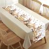 Vintage Easter Bunny Table Runner Polyester Rabbit Eggs Flower Table Flag Easter Decorations For Home Kitchen Dining Table Decor