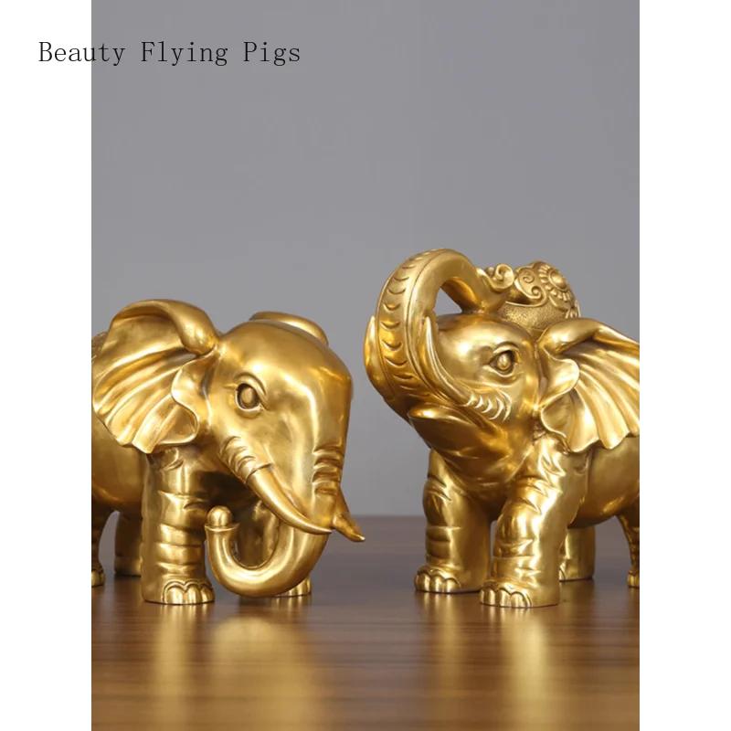 1 pair of metal elephant ornaments water absorbing elephant home decor living room decoration handicrafts opening gift