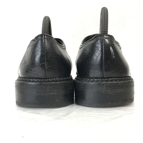 West Germany 70s-80s? Vintage obermain Leather Plain Toe 8 / 26.5cm / Black Business Dress Shoes(USED)