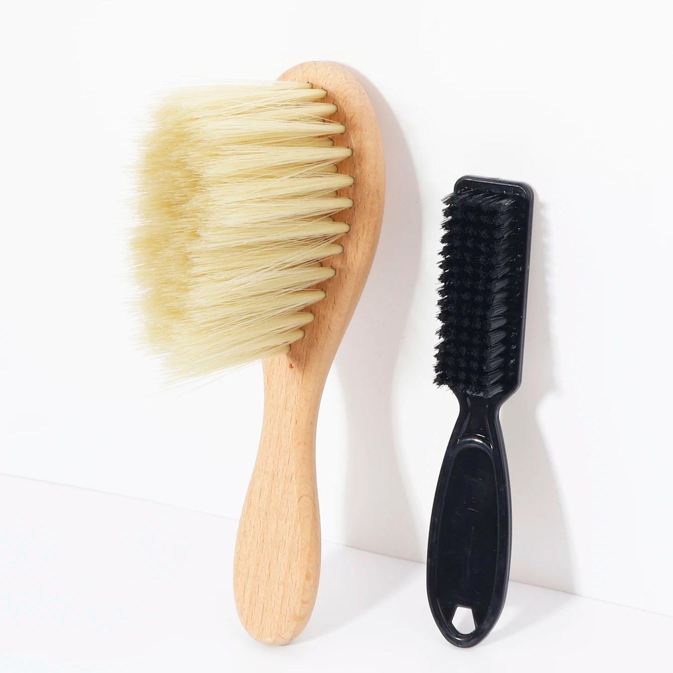 2pcs neck dust removal brush, soft hair cleaning brush, broken hair brush, professional salon hair cutting tool, styling tool