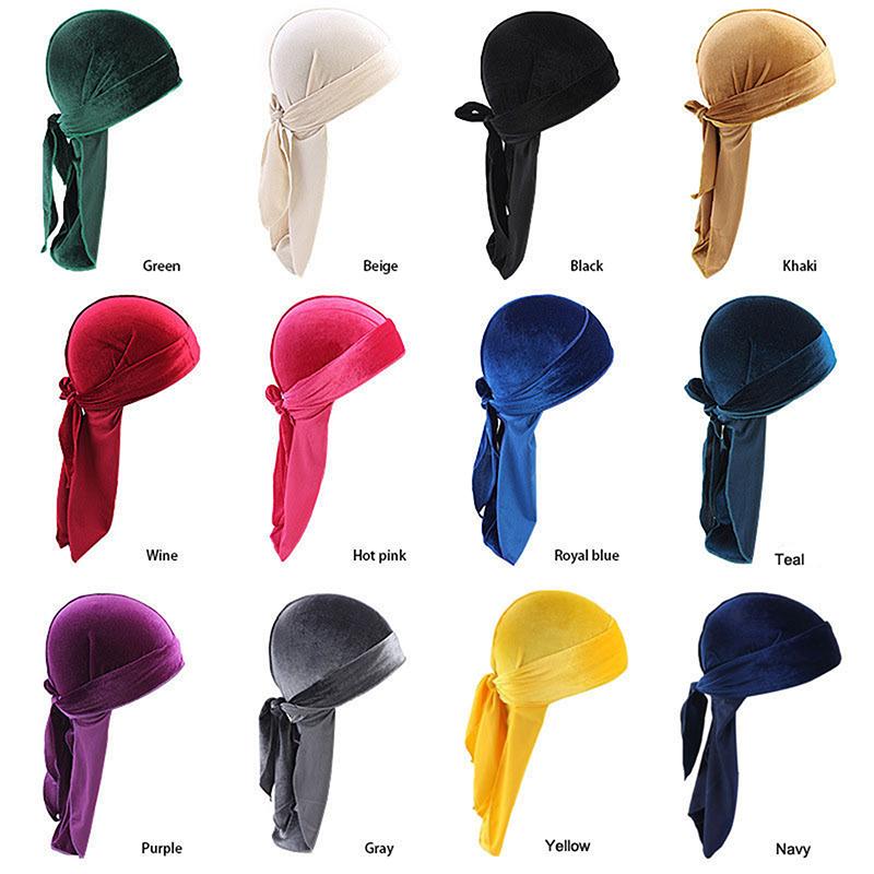 Unisex Menn Kvinner Bandana Durag Hodeplagg Hodeplagg Silke Piratlue Wrap Hatter