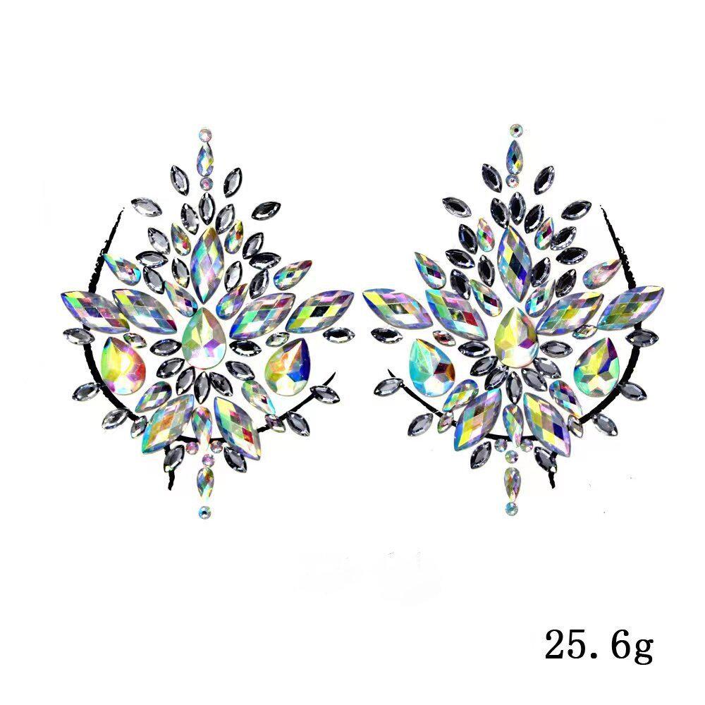 Grenzüberschreitende Karnevals-Gesichts- und Körper-Edelsteinaufkleber: Bindi-, Diamanten- und Edelsteindesigns für Performance-Make-up und Brustdekoration.