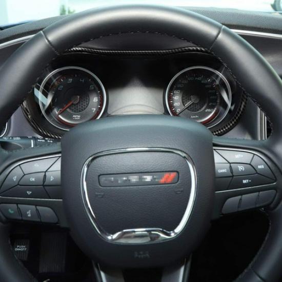 Carbon Fiber Dashboard trument Box Cover Trim Ring For Dodge Durango 2011-20