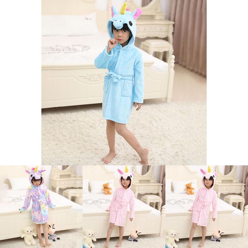 Soft And Cozy Unicorn Kids Bathrobe For Girls Boys Sleepwear Nightwear