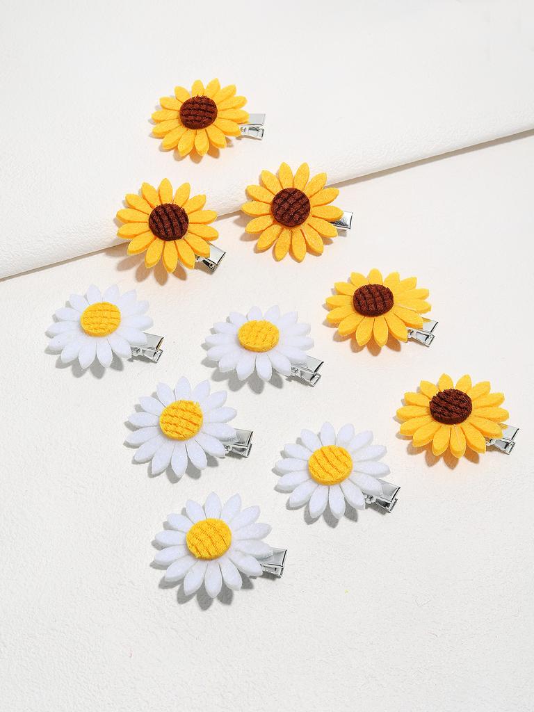 Small Sunflower Daisy Hair Clips for Girls Flower Hairpin Side Bangs  Barrettes Children Handmade Hairgrip Kids Hair Accessories