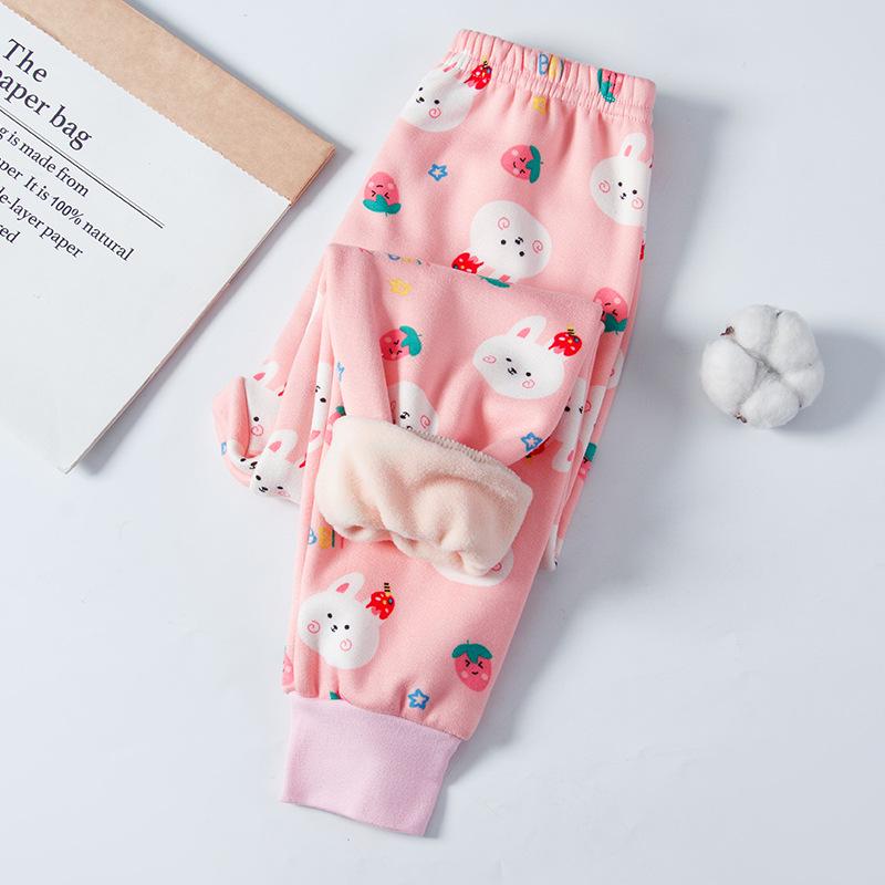 Kinder Cartoon Samt-Verstärkte Winddichte Hosen für Herbst/Winter - Jungen- und Mädchen-Pyjamas