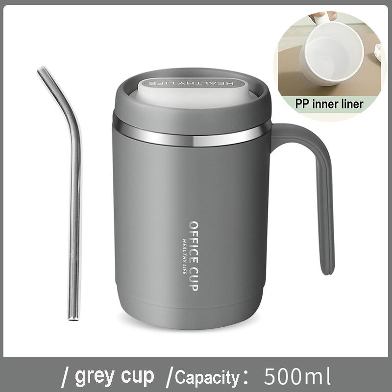 1/3PC PP Liner 500ml Coffee Cup Mug With Lid Portable Drinking Cup Milk Coffee Straw Cup Gift for Kitchen Leak-Proof Drinkware
