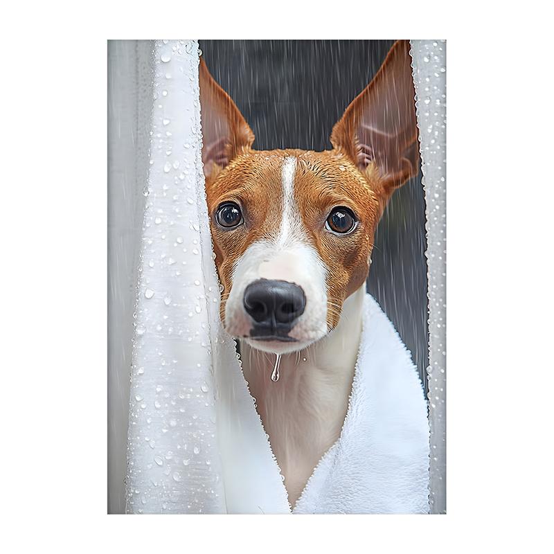 Cute Shower Dog Bathroom Decor Poster Dog in Bathtub Print Animal Murals Canvas for Home Decor Dog Lover Gifts
