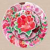 50pcs Trendy Peony Flower Waterproof Stickers for Suitcases, Laptops, and Skateboards