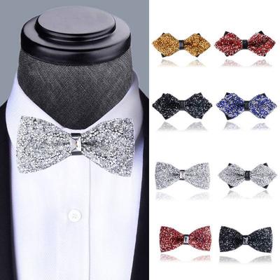 Pajarita Plana Afilada Grupo de Hermandad Masculina Cristal 3D Moda Rojo Vino Pajarita de Moda