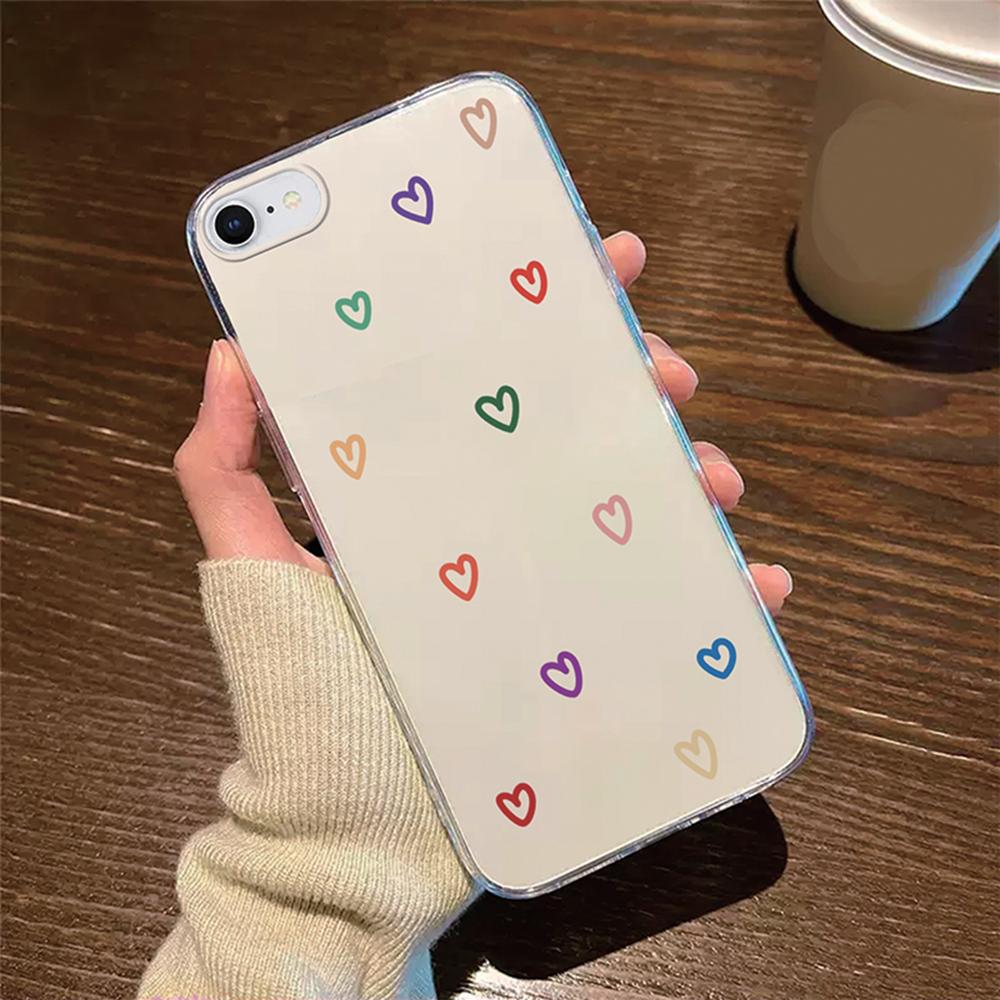 

Daisy Flower Phone Case For iphone 7 8 6 Plus X XR XS Max 6S SE 2020 2022 Love Heart Clear Transparent Camera Protection Cover iPhone 7